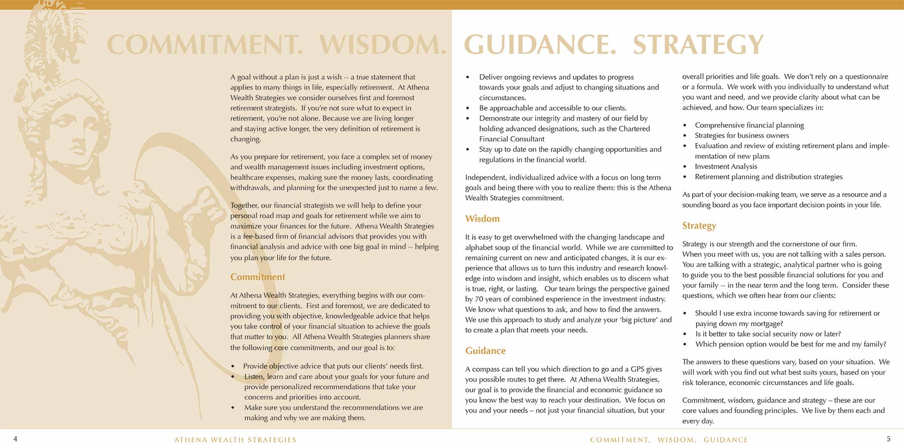 corporate brochure design | Athena Wealth Strategies